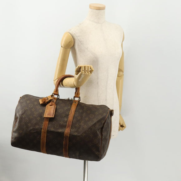 LOUIS VUITTON Monogram Keepall Bandouliere 45 Boston Bag M41418 LV Auth BAZ776