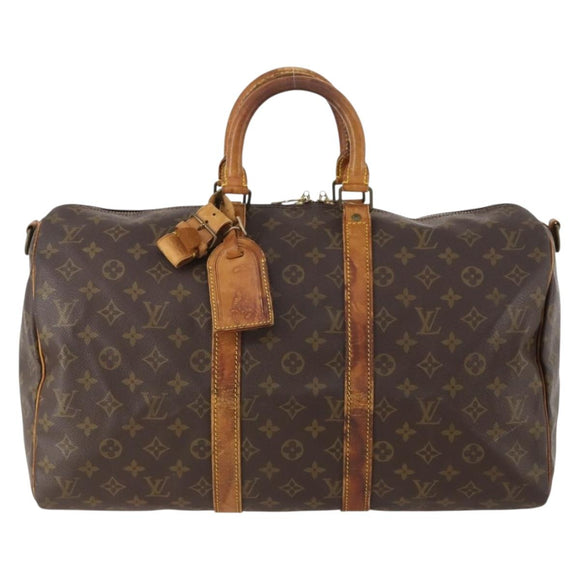 LOUIS VUITTON Monogram Keepall Bandouliere 45 Boston Bag M41418 LV Auth BAZ776