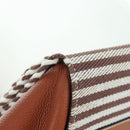 LOEWE Hammock Small Hand Bag Canvas Leather 2way Brown Silver Auth BAZ780V-18