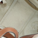 LOEWE Hammock Small Hand Bag Canvas Leather 2way Brown Silver Auth BAZ780V-9