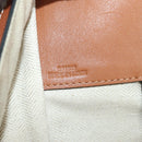 LOEWE Hammock Small Hand Bag Canvas Leather 2way Brown Silver Auth BAZ780V-12