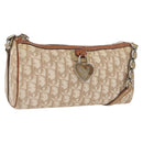 Christian Dior Trotter Romantic Chain Shoulder Bag PVC Beige Silver Auth BAZ781-1