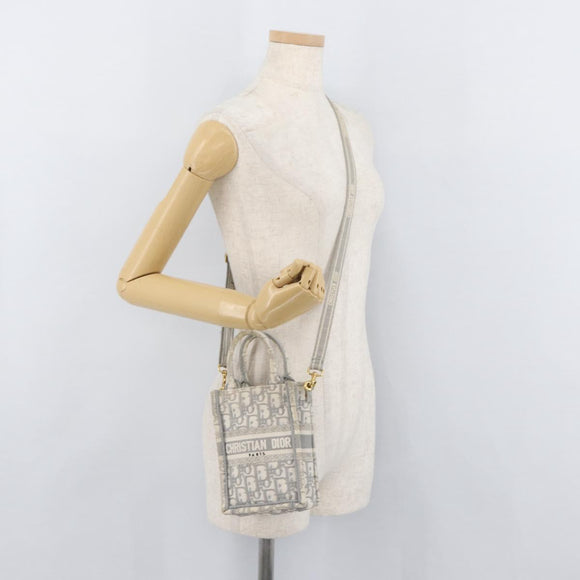 Christian Dior Trotter Canvas Book Tote Vertical Bag Mini Bag 2way Auth BAZ782A