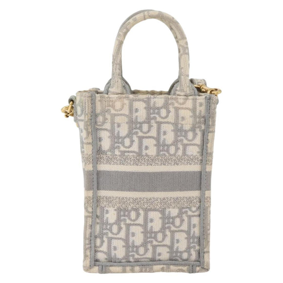 Christian Dior Trotter Canvas Book Tote Vertical Bag Mini Bag 2way Auth BAZ782A