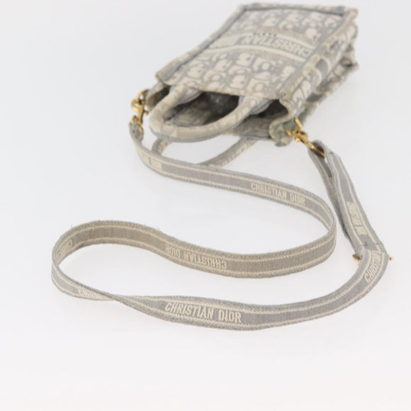 Christian Dior Trotter Canvas Book Tote Vertical Bag Mini Bag 2way Auth BAZ782A