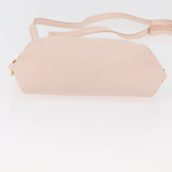 Salvatore Ferragamo Gancini Handtas Leer 2-weg Roze Goud Auth BAZ784A