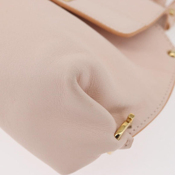 Salvatore Ferragamo Gancini Handtas Leer 2-weg Roze Goud Auth BAZ784A