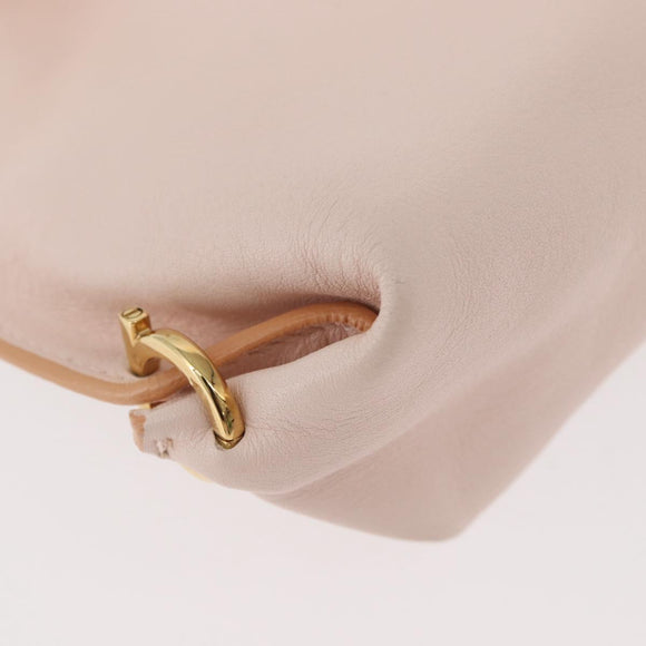 Salvatore Ferragamo Gancini Handtas Leer 2-weg Roze Goud Auth BAZ784A