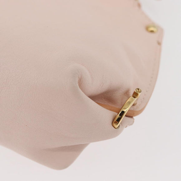 Salvatore Ferragamo Gancini Handtas Leer 2-weg Roze Goud Auth BAZ784A
