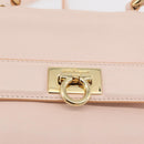 Salvatore Ferragamo Gancini Handtas Leer 2-weg Roze Goud Auth BAZ784A-19