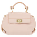 Salvatore Ferragamo Gancini Handtas Leer 2-weg Roze Goud Auth BAZ784A-13