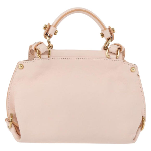 Salvatore Ferragamo Gancini Handtas Leer 2-weg Roze Goud Auth BAZ784A