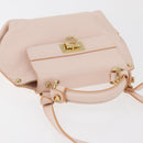 Salvatore Ferragamo Gancini Handtas Leer 2-weg Roze Goud Auth BAZ784A-6