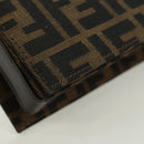 FENDI Zucca Canvas Shoulder Bag Black Brown gold Auth BAZ787V-10