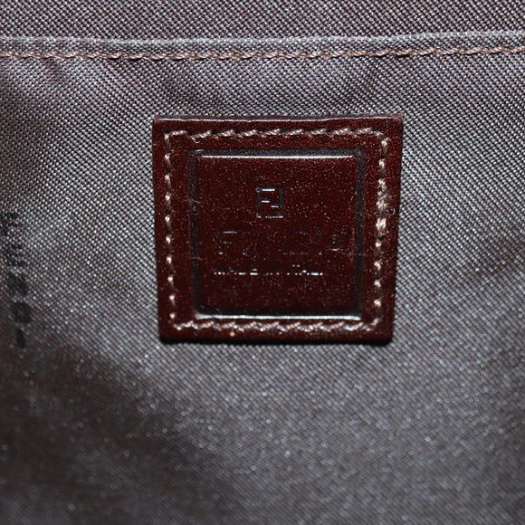 FENDI Zucca Canvas Shoulder Bag Black Brown gold Auth BAZ787V