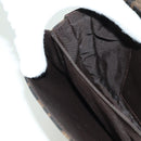 FENDI Zucca Canvas Shoulder Bag Black Brown gold Auth BAZ787V-21