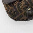 FENDI Zucca Canvas Hand Bag 2way Black Brown gold Auth BAZ788A-15