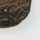 FENDI Zucca Canvas Hand Bag 2way Black Brown gold Auth BAZ788A-16