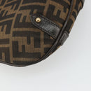 FENDI Zucca Canvas Hand Bag 2way Black Brown gold Auth BAZ788A-9