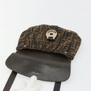 FENDI Zucca Canvas Hand Bag 2way Black Brown gold Auth BAZ788A-10