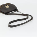 FENDI Zucca Canvas Hand Bag 2way Black Brown gold Auth BAZ788A-7