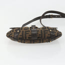 FENDI Zucca Canvas Hand Bag 2way Black Brown gold Auth BAZ788A-5