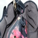 FENDI Zucchino Canvas Tote Bag Red Gold Auth BAZ791SAM-19