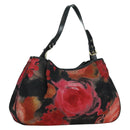 FENDI Zucchino Canvas Tote Bag Red Gold Auth BAZ791SAM-1