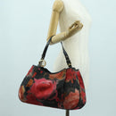 FENDI Zucchino Canvas Tote Bag Red Gold Auth BAZ791SAM-22