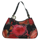 FENDI Zucchino Canvas Tote Bag Red Gold Auth BAZ791SAM-13