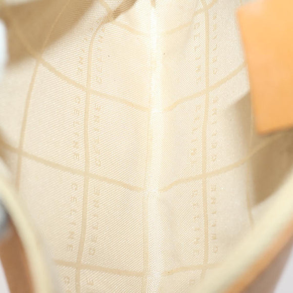 CELINE Shoulder Bag Leather Beige Auth BAZ792