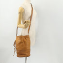 CELINE Shoulder Bag Leather Beige Auth BAZ792-23