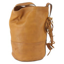 CELINE Shoulder Bag Leather Beige Auth BAZ792-2