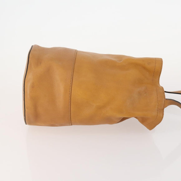 CELINE Shoulder Bag Leather Beige Auth BAZ792