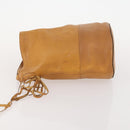 CELINE Shoulder Bag Leather Beige Auth BAZ792-4