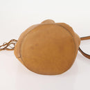 CELINE Shoulder Bag Leather Beige Auth BAZ792-5