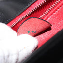 CELINE Circle Hand Bag Leather Black Gold Auth BAZ793V-11