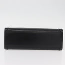 CELINE Circle Hand Bag Leather Black Gold Auth BAZ793V-9