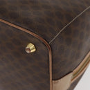 CELINE Macadam Canvas Boston Bag PVC Leather Brown Gold Auth BAZ795A-13
