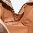 CELINE Macadam Canvas Boston Bag PVC Leather Brown Gold Auth BAZ795A-19
