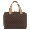 CELINE Macadam Canvas Boston Bag PVC Leather Brown Gold Auth BAZ795A-2