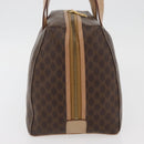 CELINE Macadam Canvas Boston Bag PVC Leather Brown Gold Auth BAZ795A-4