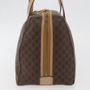 CELINE Macadam Canvas Boston Bag PVC Leather Brown Gold Auth BAZ795A-5