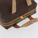 CELINE Macadam Canvas Boston Bag PVC Leather Brown Gold Auth BAZ795A-6
