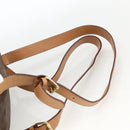 CELINE Macadam Canvas Backpack PVC Leather Brown Gold Auth BAZ796A-14
