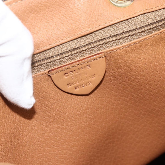 CELINE Macadam Canvas Backpack PVC Leather Brown Gold Auth BAZ796A