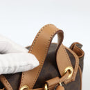 CELINE Macadam Canvas Backpack PVC Leather Brown Gold Auth BAZ796A-7
