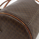 CELINE Macadam Canvas Shoulder Bag PVC Leather Brown Gold Auth BAZ797-12