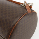 CELINE Macadam Canvas Shoulder Bag PVC Leather Brown Gold Auth BAZ797-13
