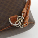 CELINE Macadam Canvas Shoulder Bag PVC Leather Brown Gold Auth BAZ797-14